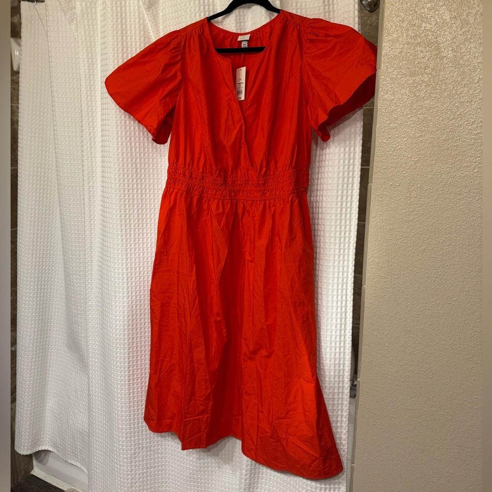 Orange Poplin Dress, Size XXL